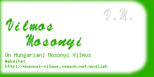 vilmos mosonyi business card